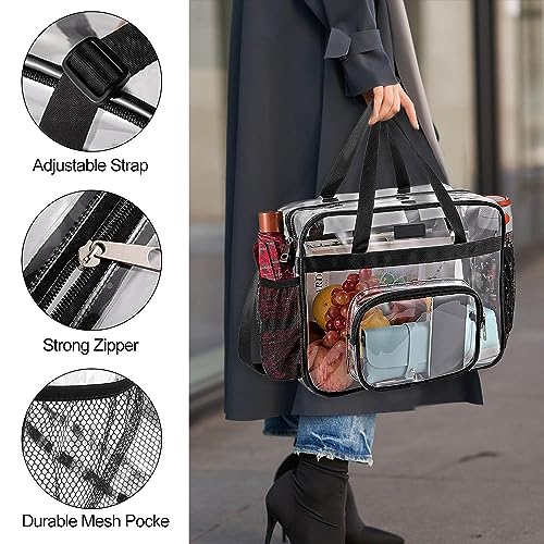Dafencar Transparente Tasche mit Reißverschluss, 30 x 30 x 15cm Tasche Transparent Groß, Taschen Transparent, Transparente Bib Tasche, Durchsichtige Taschen