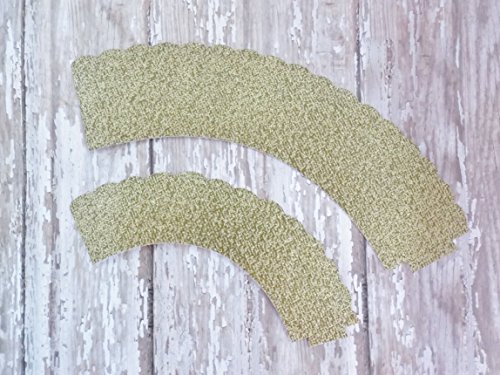 Gold Metallic Glitter Cupcake Wrappers Party Dessert Decorations Standard And Mini Holders Set Of 12 #TOP3
