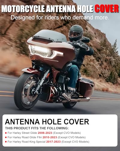 TDZ MOTO Motorcycle Antenna Hole Cover for Harley Touring Street Glide FLHX 2006-2023, Road Glide FLTRI 2010-2023, Road King Special 2017-2023, Black-BB — view 2