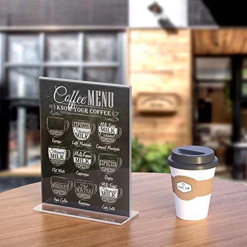 Image of Shuban Acrylic Sign Holder Table Sign Holder Double Sided T Shape Clear Plastic Desktop Display Holder Vertical Menu Stand Sign Holders for School, Office, Hotel, Party (04 X 6 Inch -2Pcs)