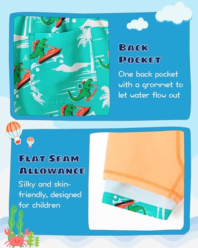 Image of SURF CUZ Boys Swim Trunks with Boxer Brief Liner Toddler Boy Stretch Swimsuit Shorts Quick Dry Swimming Trunks Bathing Suit