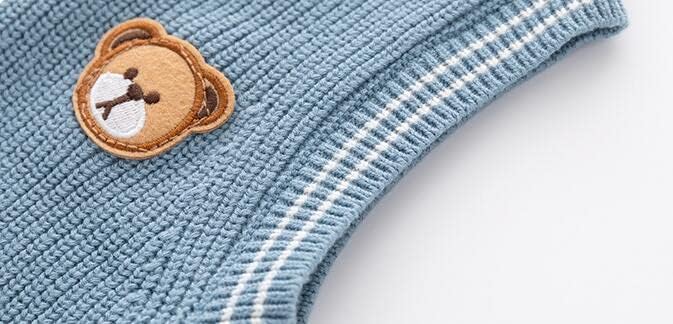 Unisex Baby Sweater Vest Knitted Soft Uniform Cotton V-Neck Sleveeless Waistcoat Vest - Image 4