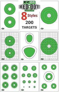 Red Dot Rifle and Pistol Shooting Pack by EZ2C | High Visibility Paper Targets for Shooting Range | Target Shooting Paper | Long Range | 200 Pack (8 Styles) | 11