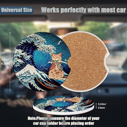 Posavasos de cerámica para carro 2 piezas miniatura 2