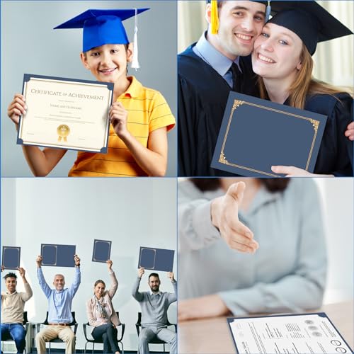 image for HAUTOCO 10 Pack Certificate Holders, Navy Blue Diploma Holders, Docume