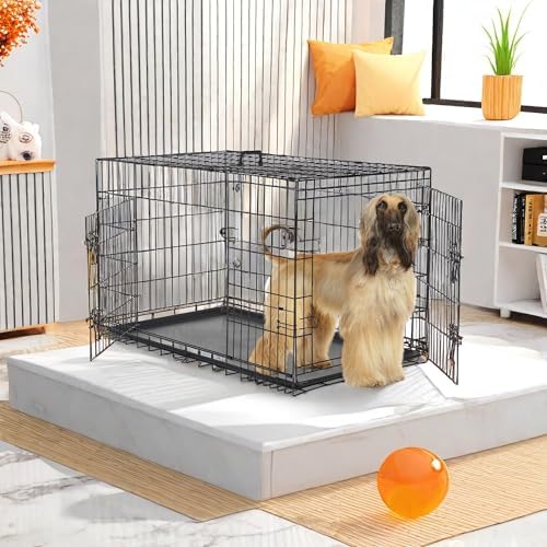 Picture of Amazon.com : GlasFlength Heavy Duty Dog Crates for Large Dogs, Black ...