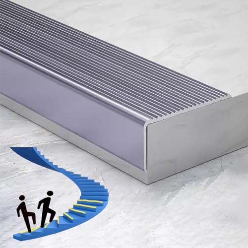 階段の縁の縁の装飾、 アルミ製ステップ階段段差90cm マルチカラー 複数サイズ(Grays,W10 x H3cm)