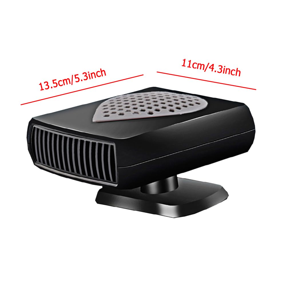 Riloer Riscaldatore per Auto per Camper 12V 150W Riscaldamento e disappannamento Invernali Portatili rapidi Presa accendisigari Rotazione a 360° Compatibile con la Maggior Parte dei Veicoli