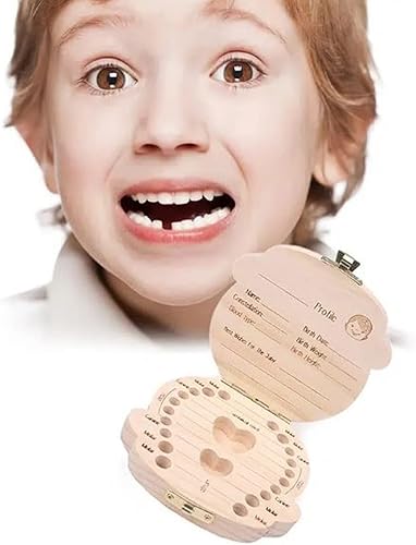 Miniatura 4 de Caja de madera para dientes de bebé Caja de almacenamiento y ahorro de dientes para niños perdidos Caja especial de hadas de dientes para niños