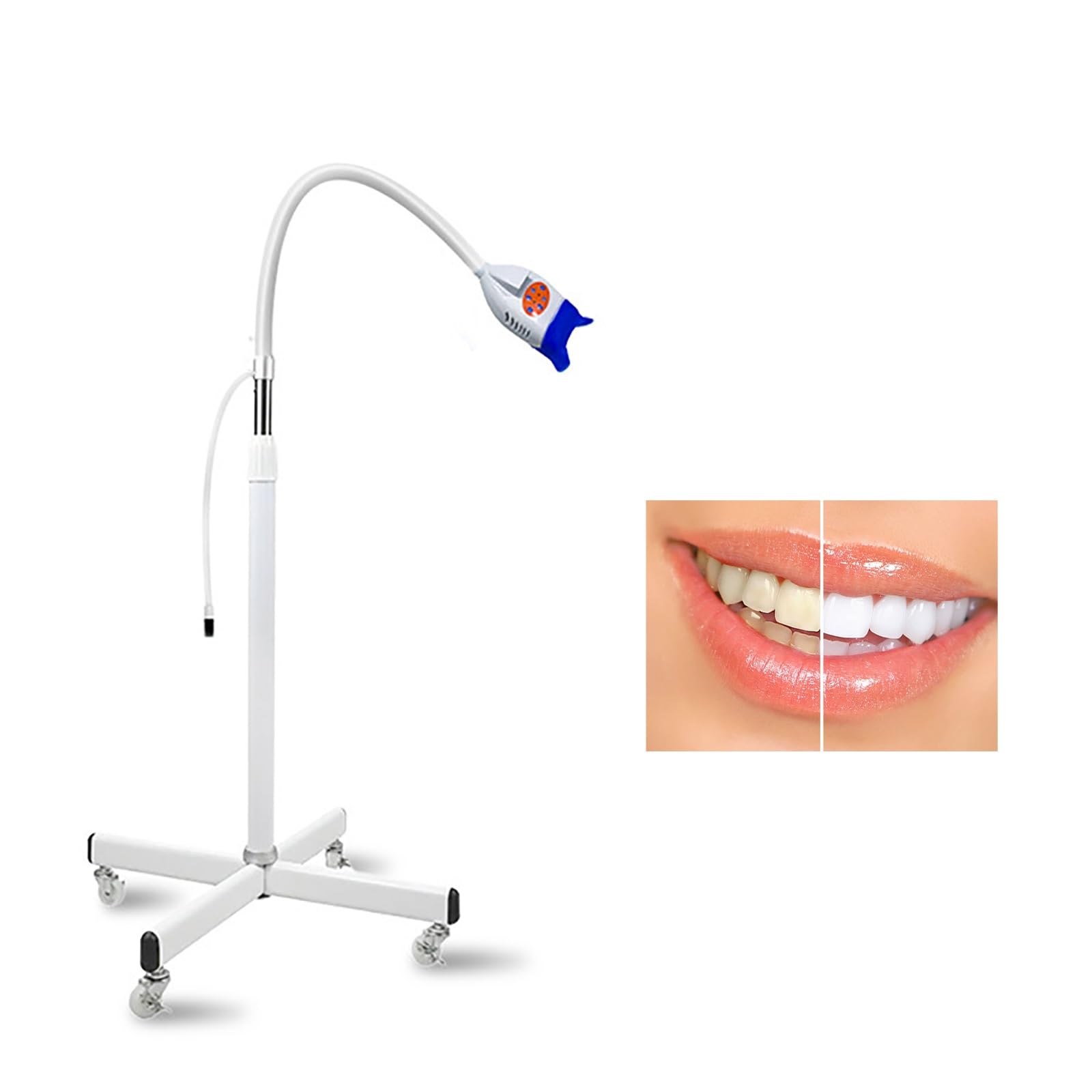 NEONMAN Professional Teeth Whitening Machine LED Light with 360 Swivel Wheels 10 LED Lights 3 Colors Easy to