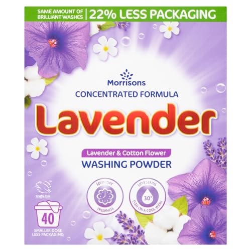 Morrisons Lessive en poudre bio lavande 40 lavages 2 kg