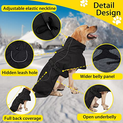 Dog Coat Waterproof Dog Raincoat Cold Weather Reflective Jacket with Soft Fleece Lining Warm Coat for Pet Dog Indoor & Outdoor Camping Hiking for Medium Large Dogs -Black M Dog Coat Waterproof Dog Raincoat Cold Weather Reflective Jacket with Soft Fleece Lining Warm Coat for Pet Dog Indoor & Outdoor Camping Hiking for Medium Large Dogs -Black M