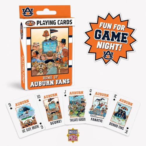 Image of Masterpieces Officially Licensed NCAA Auburn Tigers Playing Cards for Fans - 54 Card Deck for Adults