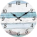 10 Inch Round Vintage Wall Clock, Silent, Non-Ticking, Battery Operated | Living Room Decor Clock, Country Retro Rustic Style Wall Decor for Home Bedroom Office, Battery Operated(Not Include)