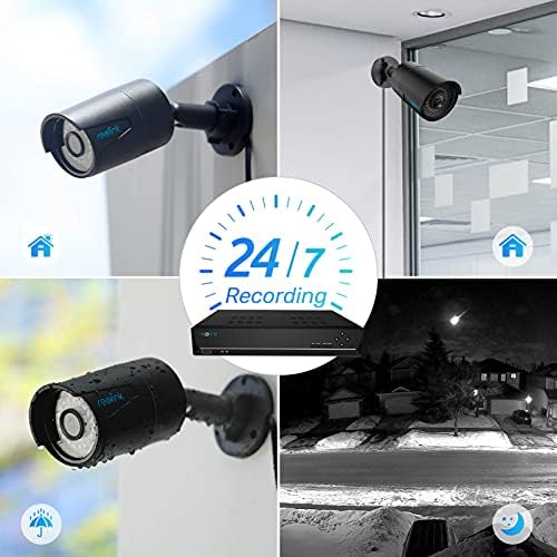 Reolink 5MP 8CH PoE CCTV Security Camera System, with 4pcs Human/Vehicle Detection PoE IP Outdoor Cameras Waterproof and 4K 2TB HDD NVR for Continuous Recording Night Vision Audio, RLK8-510B4-A