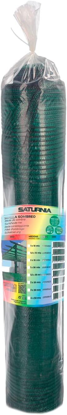 Saturnia 2 x 50m Roll Sun Shade Net - Reduce Radiation Protection for Garden and Patio - Temperature Regulating - Light Green