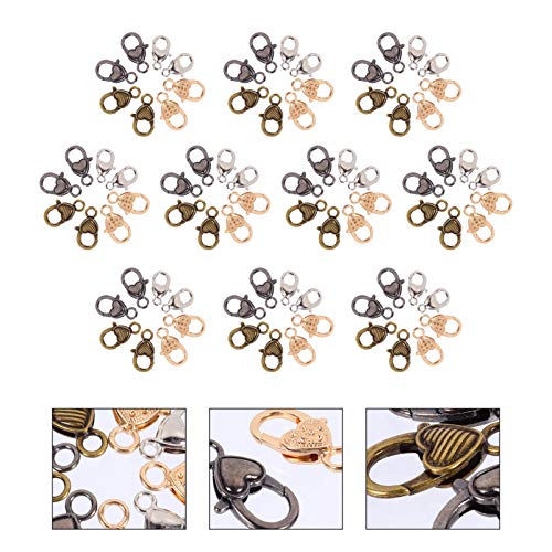 EXCEART 80Pcs Lobster Fechos Fechos Da Garra Da Lagosta Fecho de Jóias DIY Colar Gancho Prendedor DI