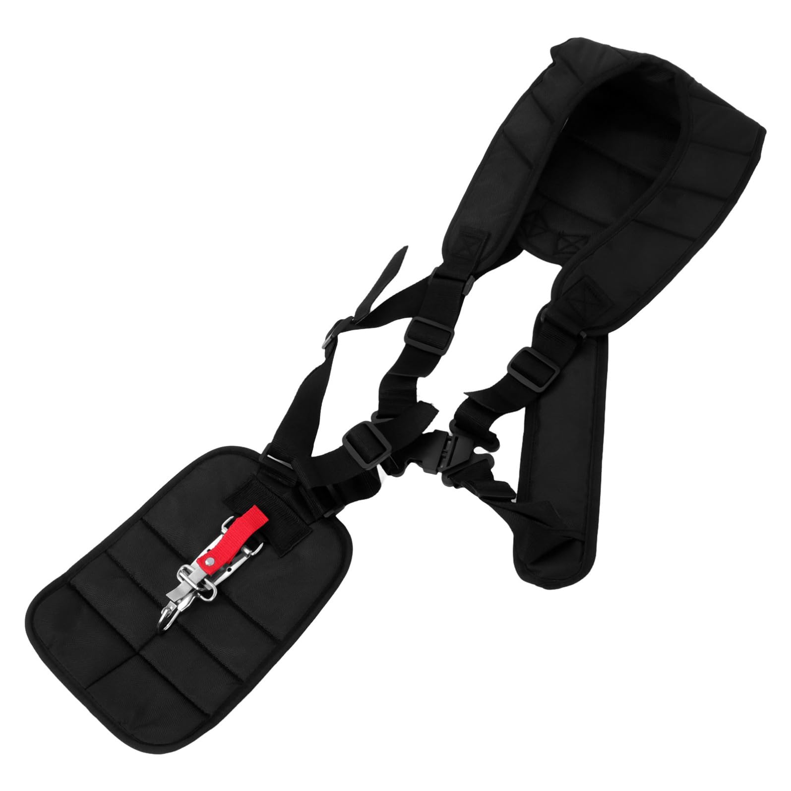 Kisangel Cintura in Nylon Nero Doppia Tracolla Imbottita per Decespugliatore, Distribuisce Carico Uniformemente Un Taglio Erba Affidabile