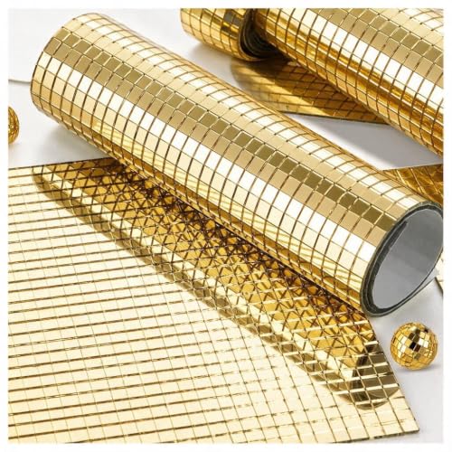 5400pcs Gold Self-Adhesive Square Mirror Mosaic Tiles