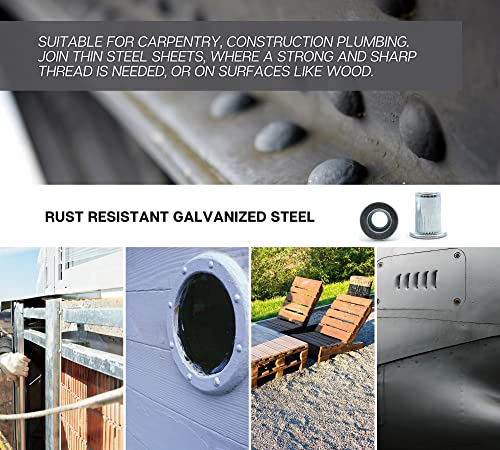 DOJA Industrial | M6 Gewindenieten Blindnietmutter | PACK 50 | Metrische Nietmuttern Stahl Galvanisch Verzinkt | Nietmutter Gewinde | Blindnietmuttern Sortiment | Einziehmuttern Nieten Rivet Set