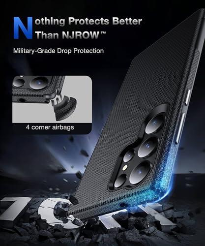 Coque Samsung S23 Ultra MagSafe noire à double couche robuste antichoc