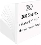 Thermal Printer Paper 8.5 x 11 Inch, 100 Sheets US Letter Size Thermal Paper, Compatible with m08F/A40 Thermal Portable Printer, Continual Feeding Folded Printing Paper