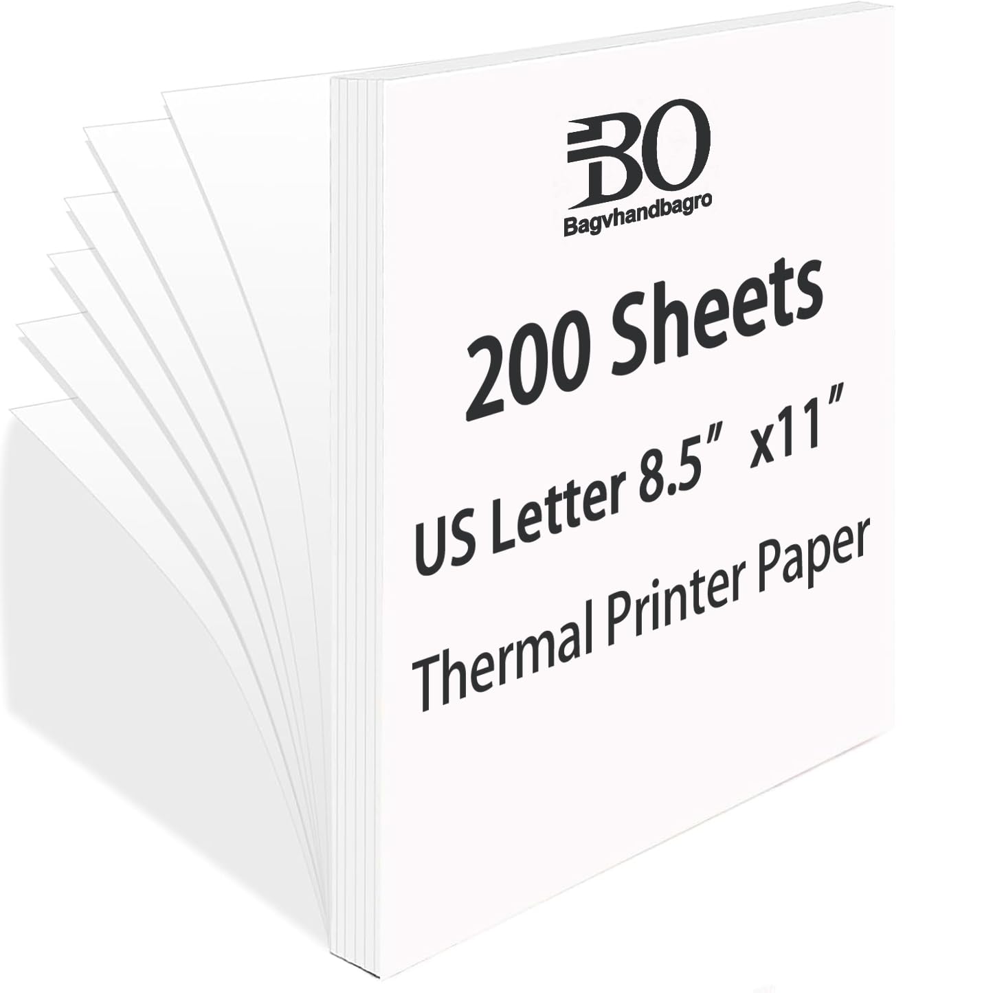 200 Sheets, Thermal Printer Paper 8.5 x 11 Inches, Single US Letter Size, Suitable with Most Thermal Portable Printer, Such M08F/A40, Quick-Drying, Waterproof(Single, Keep 3 Years)