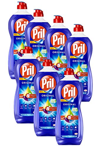 Pril 5 Plus Original Handgeschirrspülmittel (7 x 675 ml) mit selbstaktiver Fettlösekraft