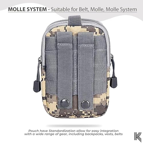 Image of Kraptick Multi-Purpose Water Resistant Waist Bag with Dual Compartment, Waist Bag Mobile Phone Holder, Waist Pack for Men, Women Camping Hiking Pouch (Grey & Beige) (Combo of 2)