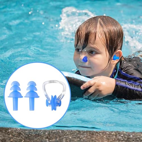 IDNVFY 1 Stück Schwimmohrschutz Stirnband, 1-Stück-Nasenclip, 1 Paar Ohrstöpsel, Elastischer Wasserdichtes Ohrschutzgürtel, Stirnband Gegen Rutsch-Stirn, Zubehör Der Schwimmausrüstung.