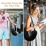 Travel Pillow Stuffable with Clothes, Stuffable U-Shaped Pillow Transformable Neck Pillow for 3-Day Travel Essentials, Soft Velvet Cover, Expandable Luggage Pillowcase, No Filler, Black