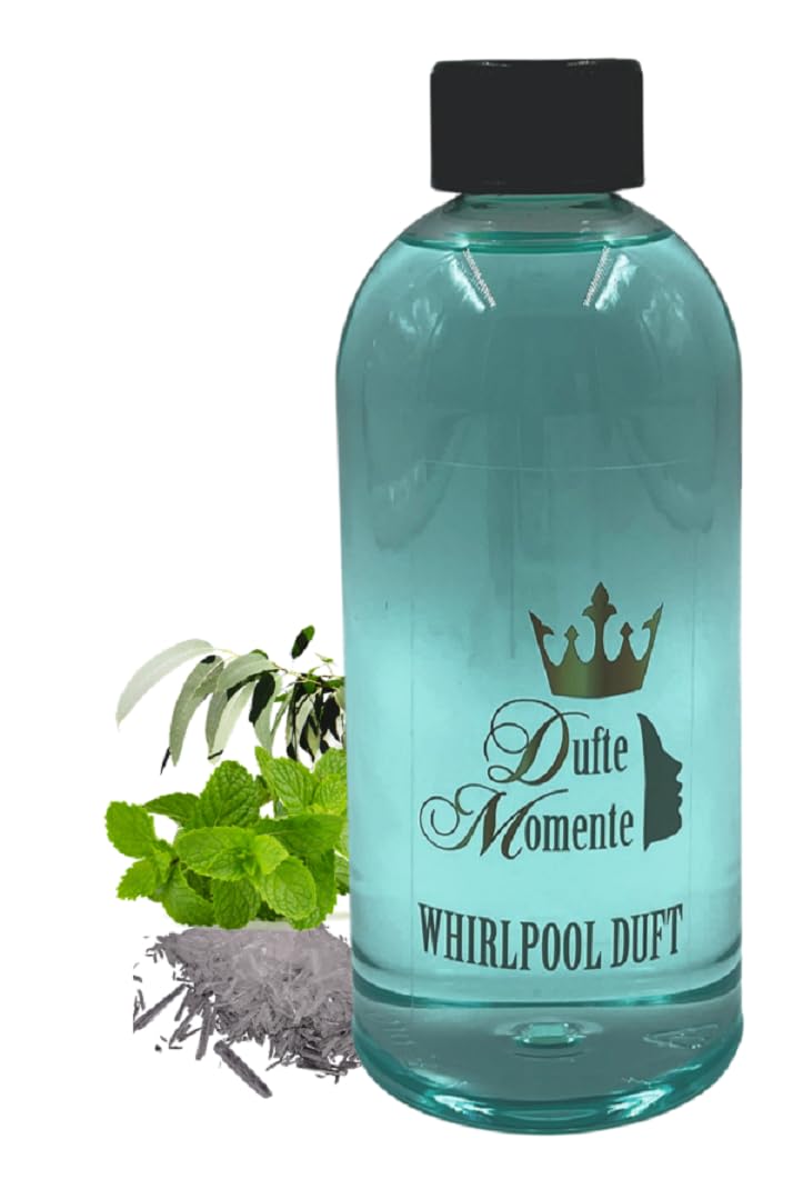 Dufte Momente | Whirlpool Duft 500ml | Eisminze (Eukalyptus, Menthol, Minze) | mit naturreinen und natürlichen ätherischen Ölen | kein Schaum | vegan und ohne Tierversuche