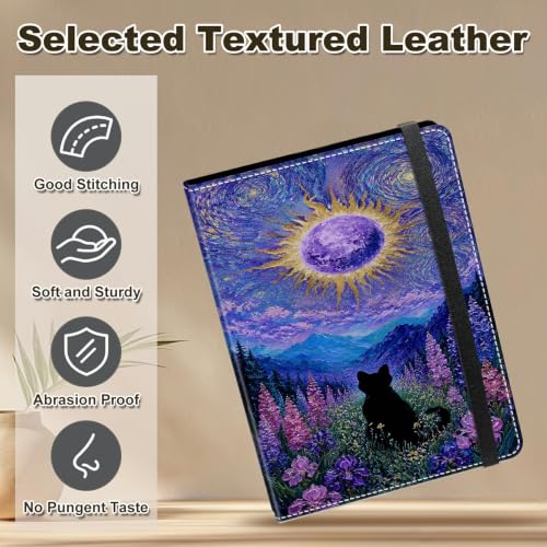 Image of Photo Album 4x6 120 Photos with Strong Elastic Band, Moonlit Cat