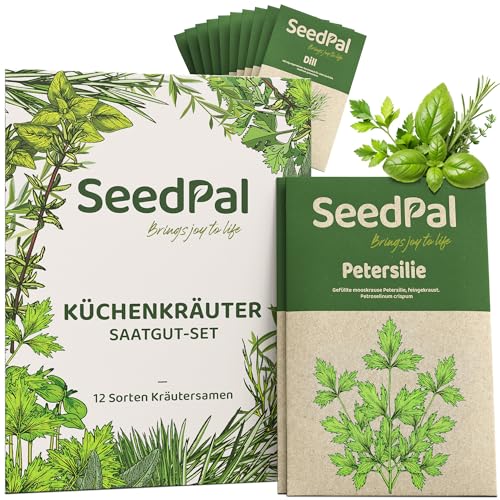 SeedPal Kräutersamen Set - 12 Beliebtesten Küchenkräuter - Kräuter der...