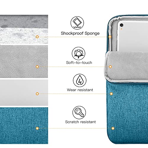 TiMOVO 9-11" Tablet Sleeve Bag for iPad 11-inch A16 2025, iPad 10.9"/10.2", Peacock Blue, 9-11 Inch - Image 4