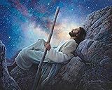NA Customized Adult Puzzle 1000 Pieces Wooden Puzzle Jesus Pattern Looking Up at The Starry Sky for Teenagers and Adults,Very Good Educational Game