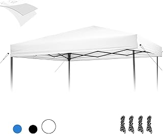10×10 Canopy Replacement Top, Pop Up Canopy Replacement Cover for Straight Leg Frame Tent, Waterproof Canopy Top Cover for Garden Patio Camping (Top Only)(Sliver White)