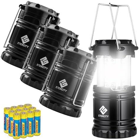 Etekcity Camping Lanterns for Power Outages 4 Pack, Flashlight fo...