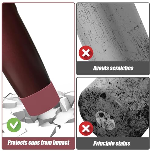 Mity rain 2PCS Protective Silicone Boots for Owala 30oz & 40oz FreeSip Sway Bottles & Tumblers - Accessories for owala, Enhances Stability & Prevents Scratches(Black Cherry)