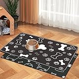 APOMOONS 2 Stück Napfunterlage Hundenapf Unterlage, rutschfest Futtermatte Hund Katze, Futternapf Unterlage Saugfähig Schnelltrocknend für Haustiere Hunde Katzen (29×49cm)