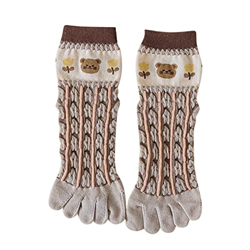 Uwdiohq Calzini Da Donna A Cinque Autunno E Inverno Punta In Cotone Fiori Lurex (B, One Size) Calze Corte Calzino Sportive Con Le Dita Calzettoni Natalizi Simpatici Divertenti Regali Di Natale