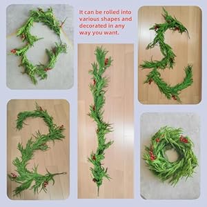 Norfolk Pine Garland 6ft Realistic Artificial Greenery for Table Mantle Wall Indoor and Outdoor Christmas Decorations