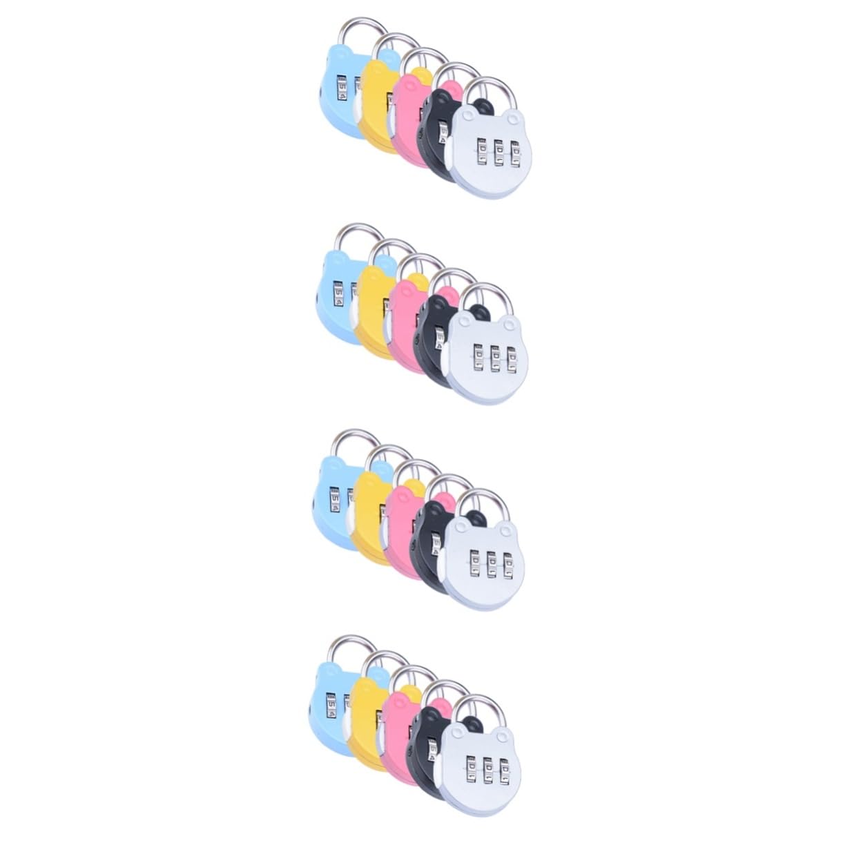 iplusmileiplusmile 20 Pcs Digital Lock Travel Closet Organizer for Luggage Small Metal Padlock Wear-resistant Padlock Pad Lock Compact Locker Lock Luggage Accessories Convenient Padlock Mini Tas Iron