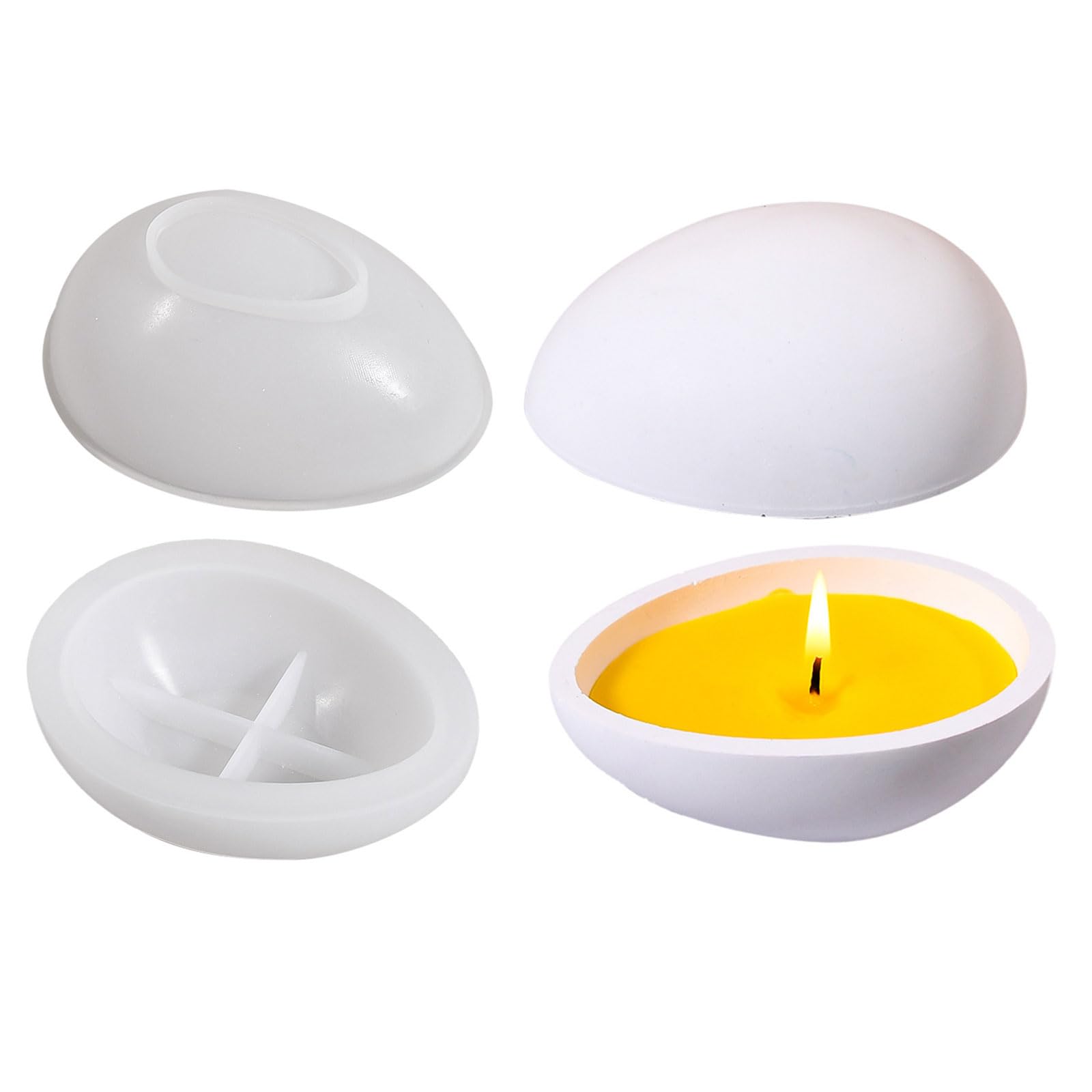 NEWFT Silicone Eggs Mould Tray for Epoxy Resin Castes Jewelry Plate Candle Holder Home Storage Craft Projects Supplies