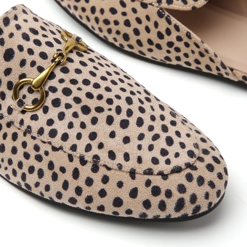 Image of Minorsu Buckle Mules for Women Flats Loafers Shoes for Work Office Business | Slip on,Round Toe,Backless,Slides, Casual