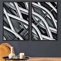2 Piece Framed Canvas Wall Art Patterned Architecture Canvas Prints Home Artwork Decoration for Living Room,Bedroom - 16