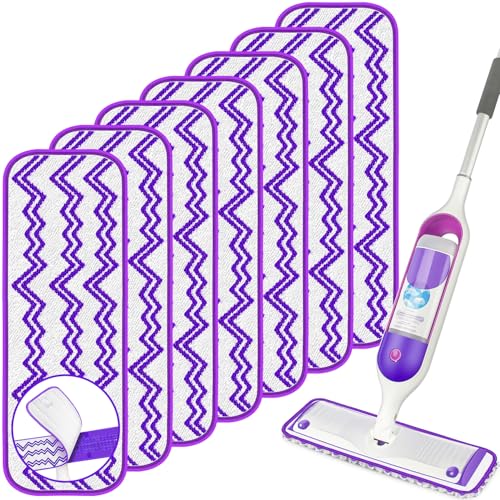 Reusable Mop Refills Pads for Swiffer PowerMop - 7 Pack Microfiber Wet Pads 15" Washable Mopping Cloths for Multi-Surface & All Types of Floors, White