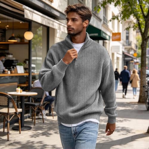 Corduroy Sweatshirts for Men Quarter-Zip Pullover - image 5