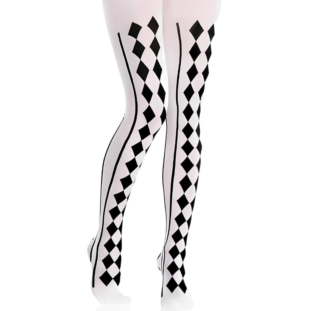 amscan Black & White Harlequin Adult Tights, 1 Pc.