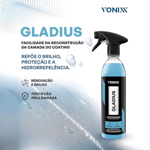Gladius Vonixx Reconstrutor Cerâmico Brilho Proteção 500ml + Pano microfibra 40x40 Aplicador